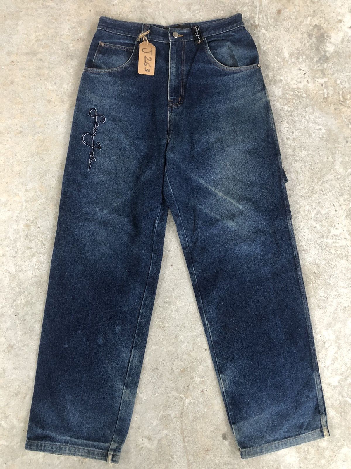 Sean John Vintage Sean John Baggy Jeans Embroidered Carpenter Hip Hop Size US 31 - 1 Thumbnail