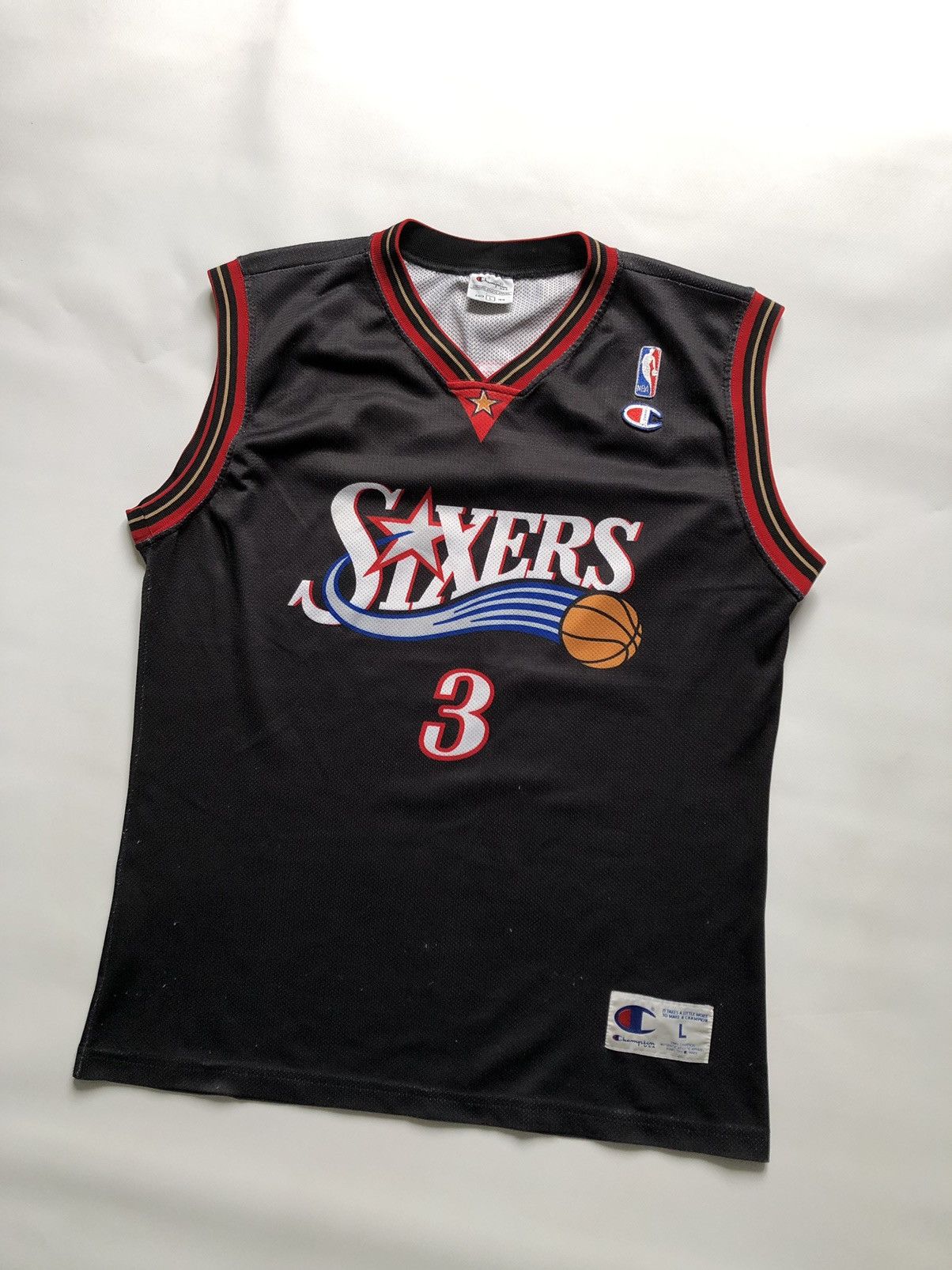 Champion × NBA × Vintage Vintage Philadelphia Sixers Jersey Iverson #3 NBA Basketball Size US L / EU 52-54 / 3 - 1 Thumbnail