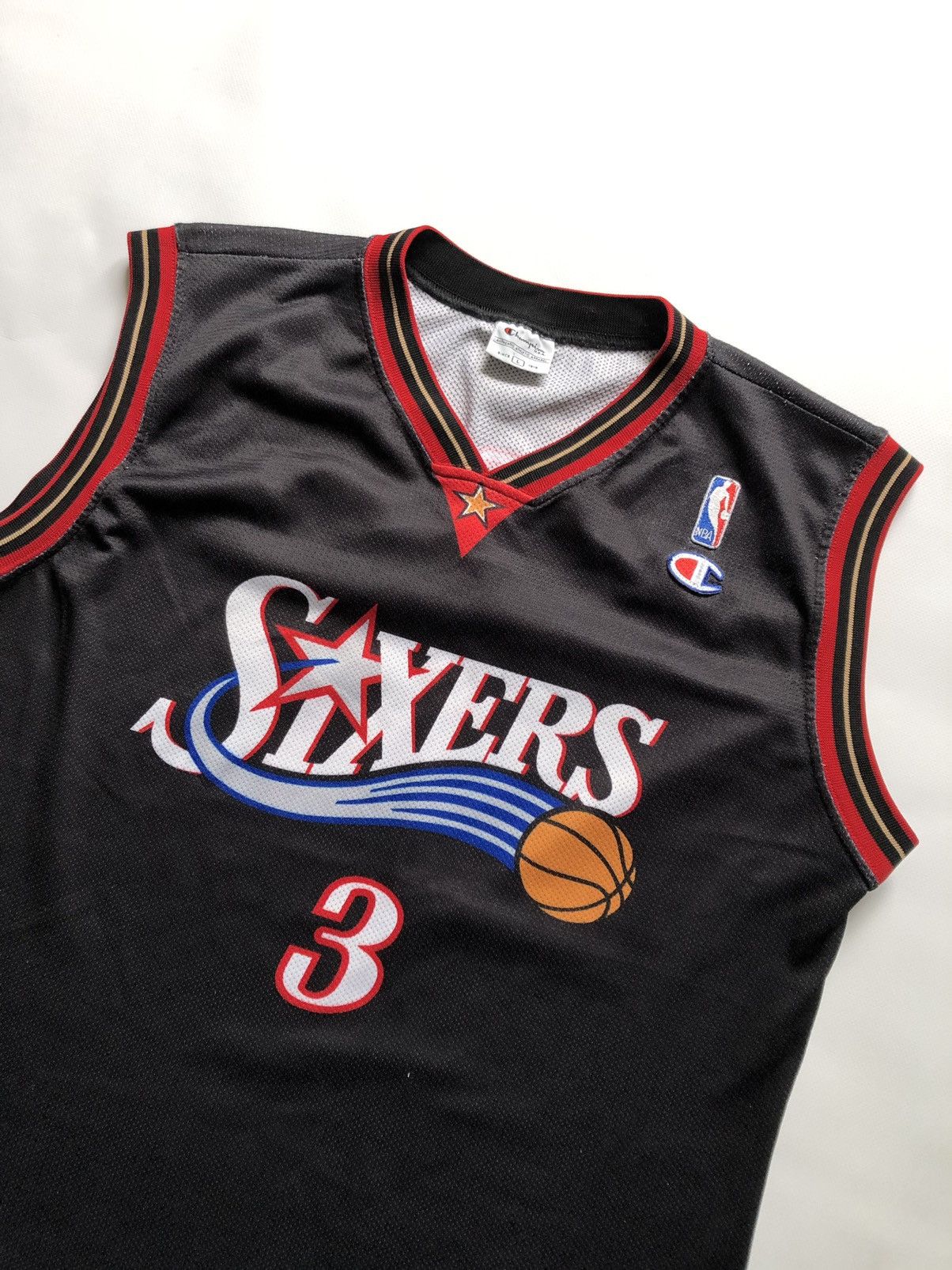 Champion × NBA × Vintage Vintage Philadelphia Sixers Jersey Iverson #3 NBA Basketball Size US L / EU 52-54 / 3 - 2 Thumbnail
