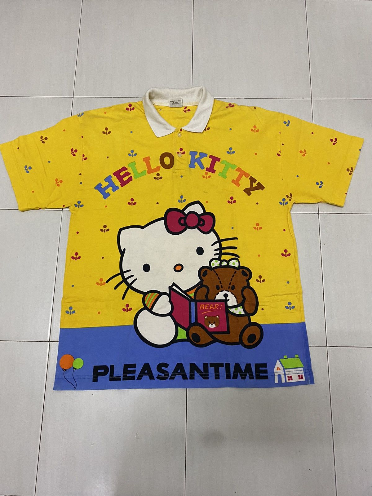 Japanese Brand VINTAGE HELLO KITTY FULL PRINT POLO T-SHIRT Size US XL / EU 56 / 4 - 1 Thumbnail