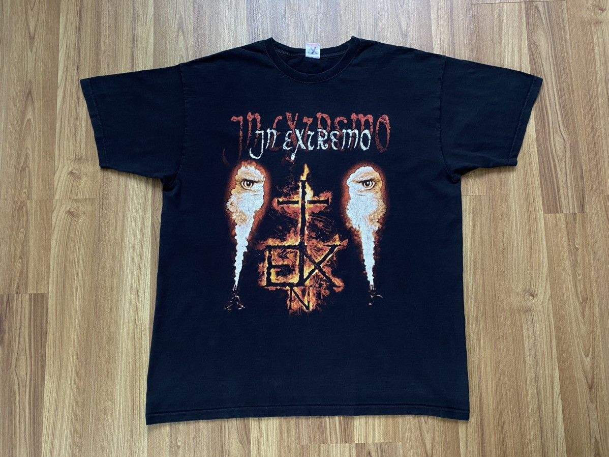 Band Tees Vintage Y2K In Extremo T Shirt Tee Rammstein Slipknot Size US XL / EU 56 / 4 - 1 Thumbnail