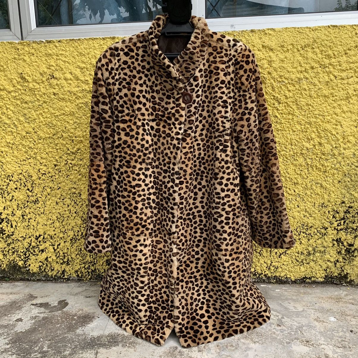 Japanese Brand Cheetah leopard faux fur long coat Size L / US 10 / IT 46 - 6 Thumbnail