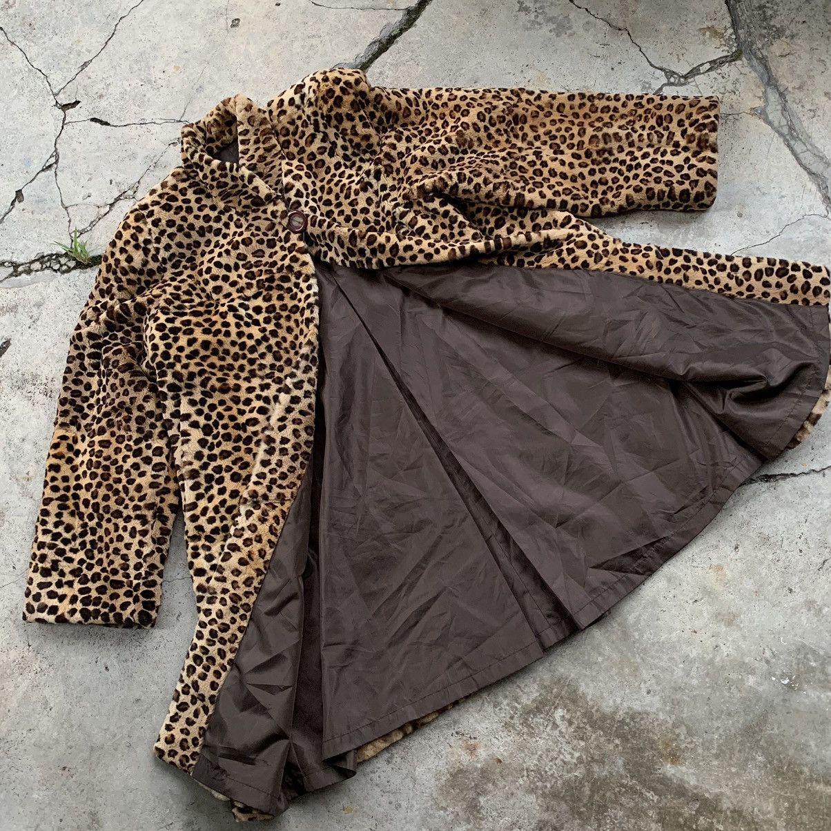 Japanese Brand Cheetah leopard faux fur long coat Size L / US 10 / IT 46 - 5 Thumbnail