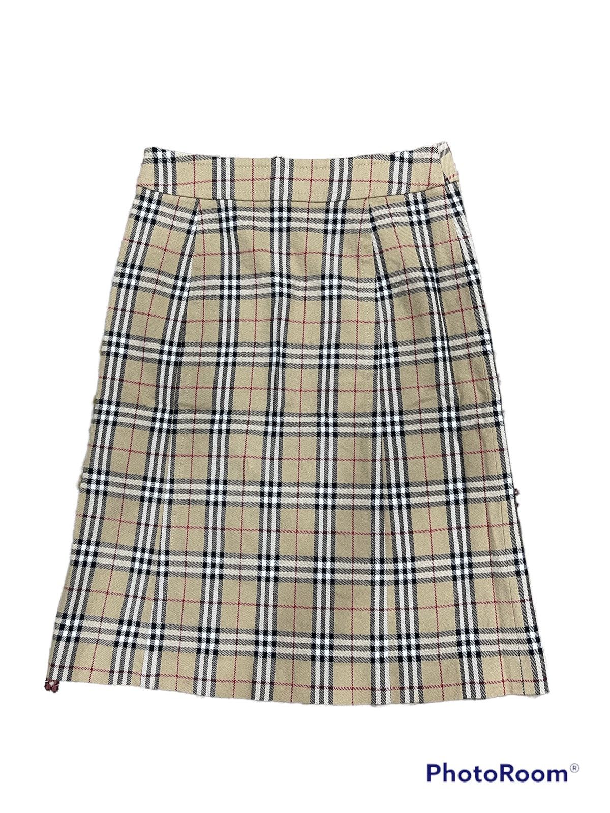 Burberry × Designer Burberry Novacheck Midi Skirt Size XS / US 0-2 / IT 36-38 - 2 Thumbnail