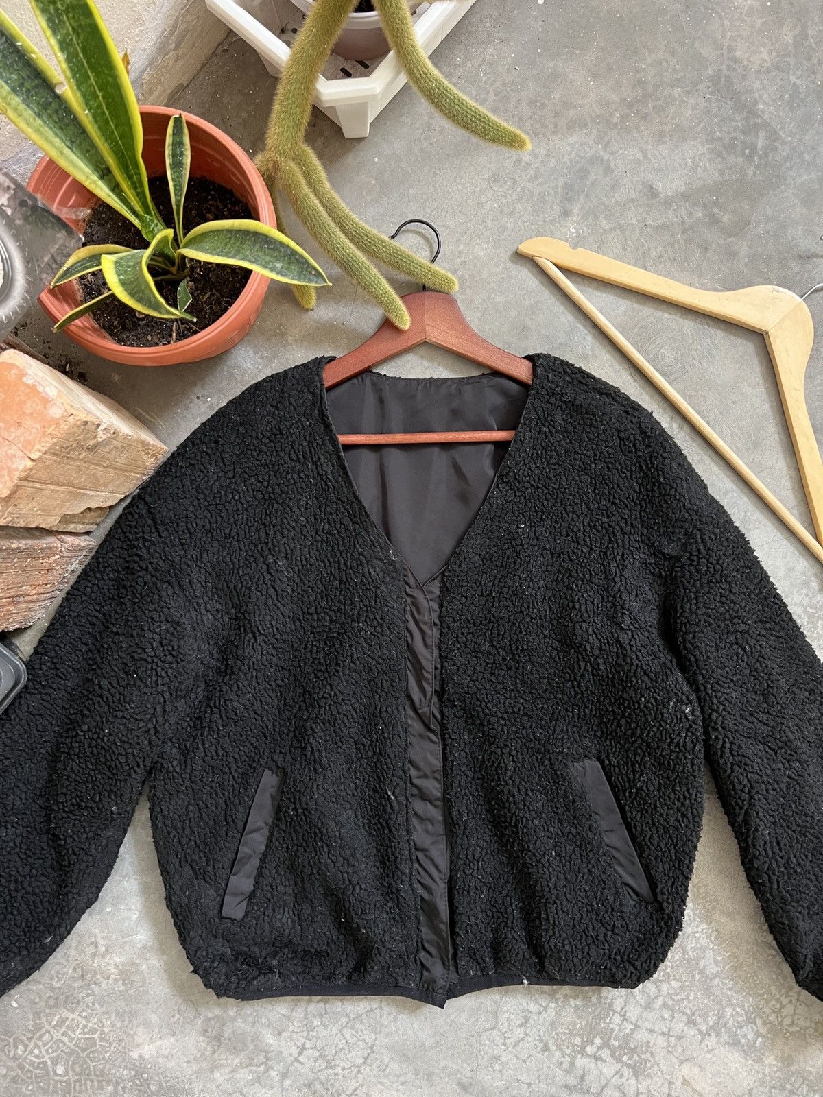 Japanese Brand VINTAGE🔥 Deep Pile Sherpa Riversible Snap Button Cardigan Size US L / EU 52-54 / 3 - 2 Thumbnail