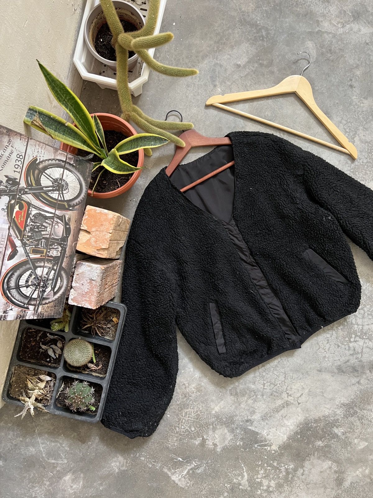 Japanese Brand VINTAGE🔥 Deep Pile Sherpa Riversible Snap Button Cardigan Size US L / EU 52-54 / 3 - 3 Thumbnail