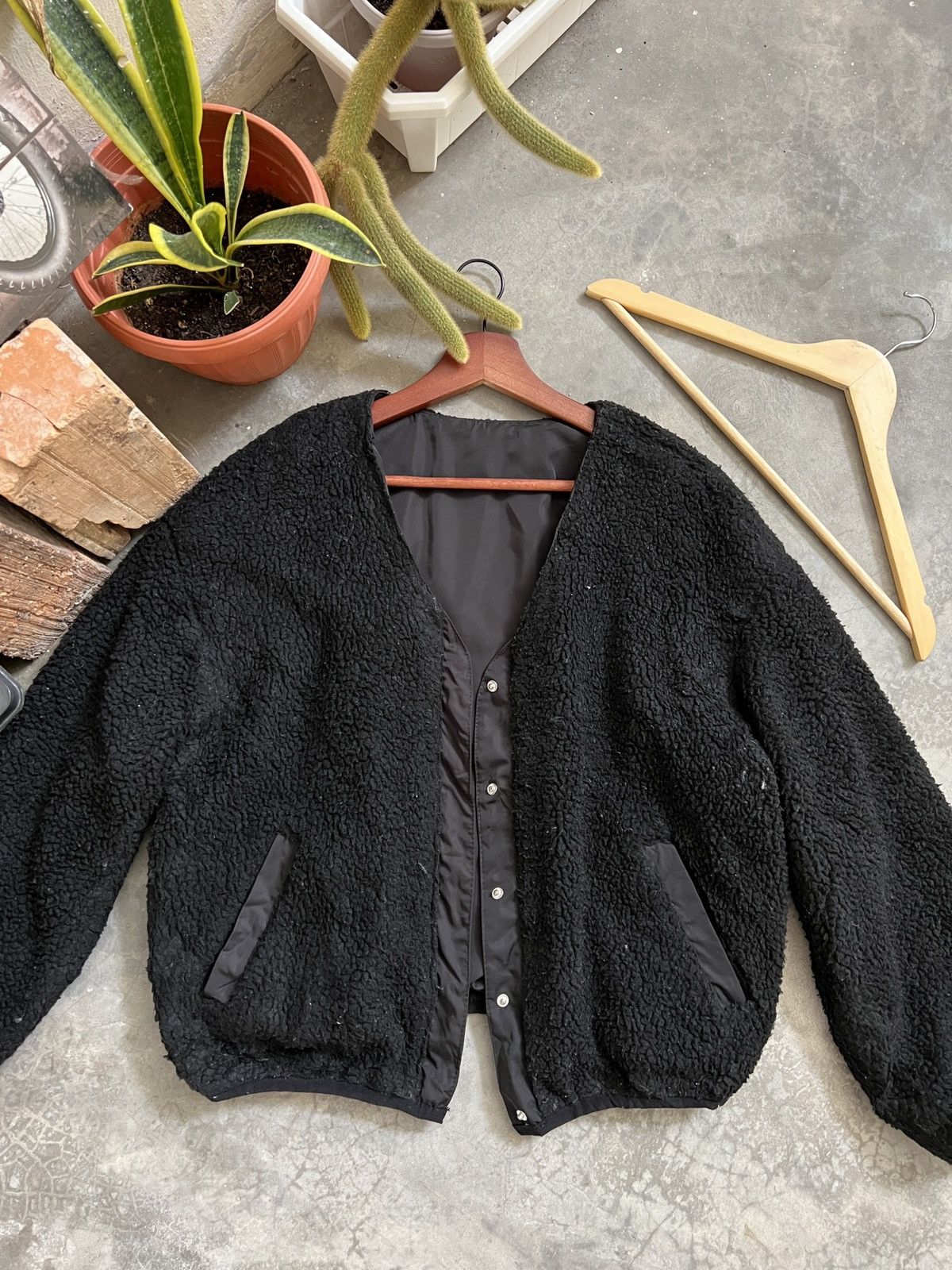 Japanese Brand VINTAGE🔥 Deep Pile Sherpa Riversible Snap Button Cardigan Size US L / EU 52-54 / 3 - 11 Thumbnail
