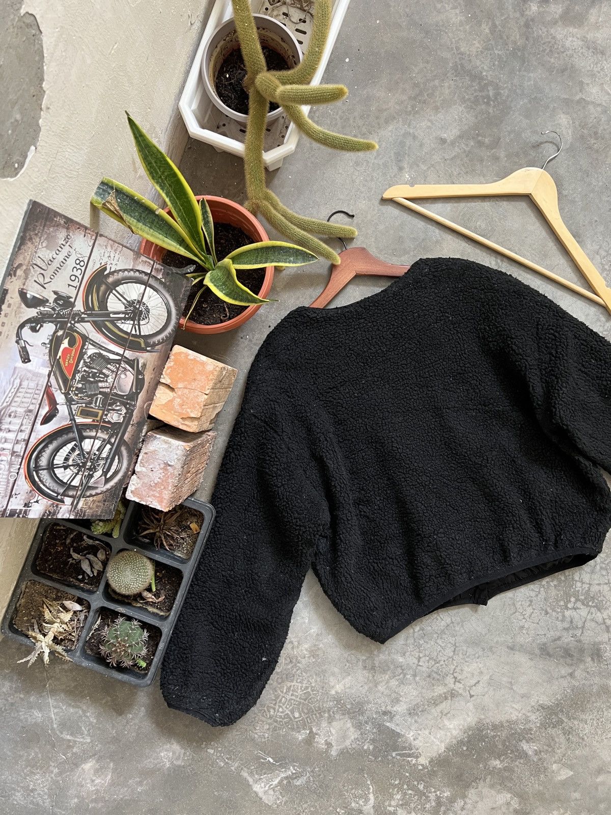Japanese Brand VINTAGE🔥 Deep Pile Sherpa Riversible Snap Button Cardigan Size US L / EU 52-54 / 3 - 6 Thumbnail