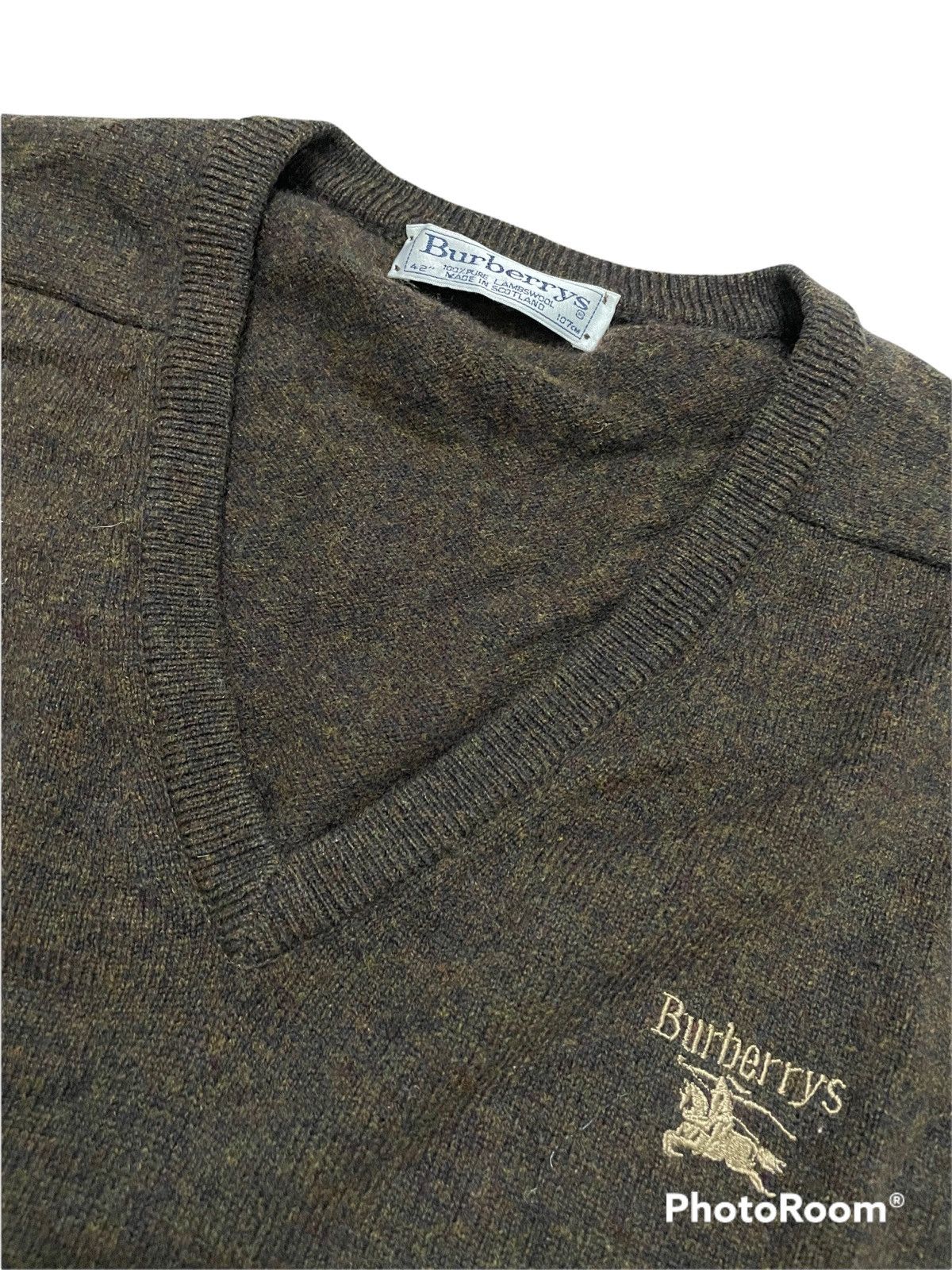Burberry × Vintage Vintage Burberry Sweatshirt Collar-V Size US L / EU 52-54 / 3 - 3 Thumbnail