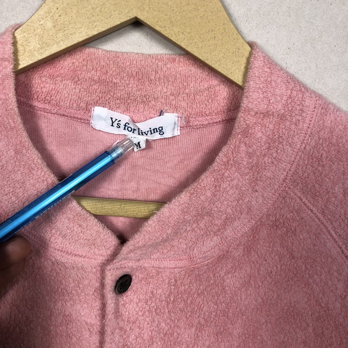 Yohji Yamamoto Yohji Yamamoto Y’s Button’s Up Pink Sweatshirt Jacket Size M / US 6-8 / IT 42-44 - 6 Thumbnail