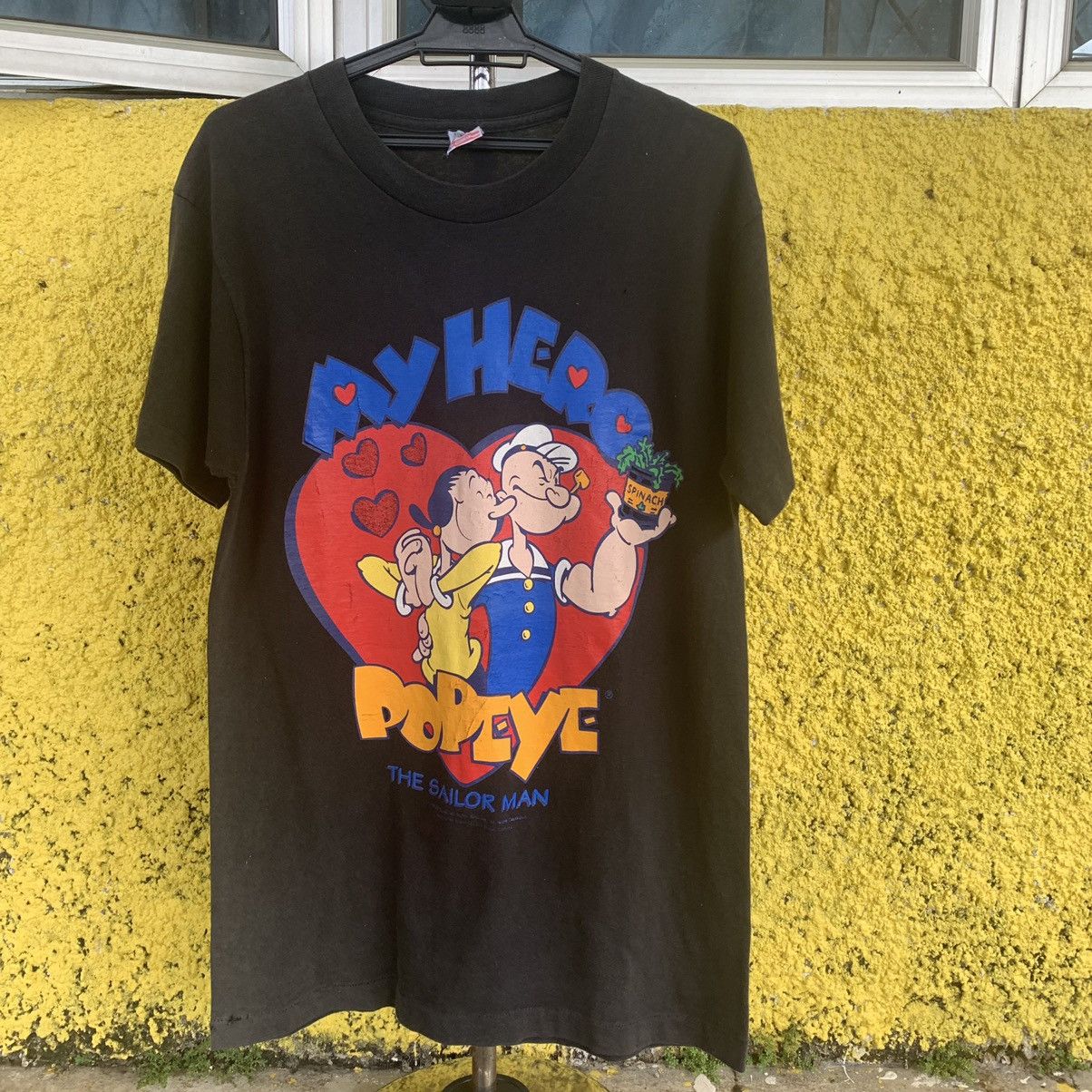 Fruit Of The Loom Popeye vintage 90s black tshirt tee Size US M / EU 48-50 / 2 - 1 Thumbnail