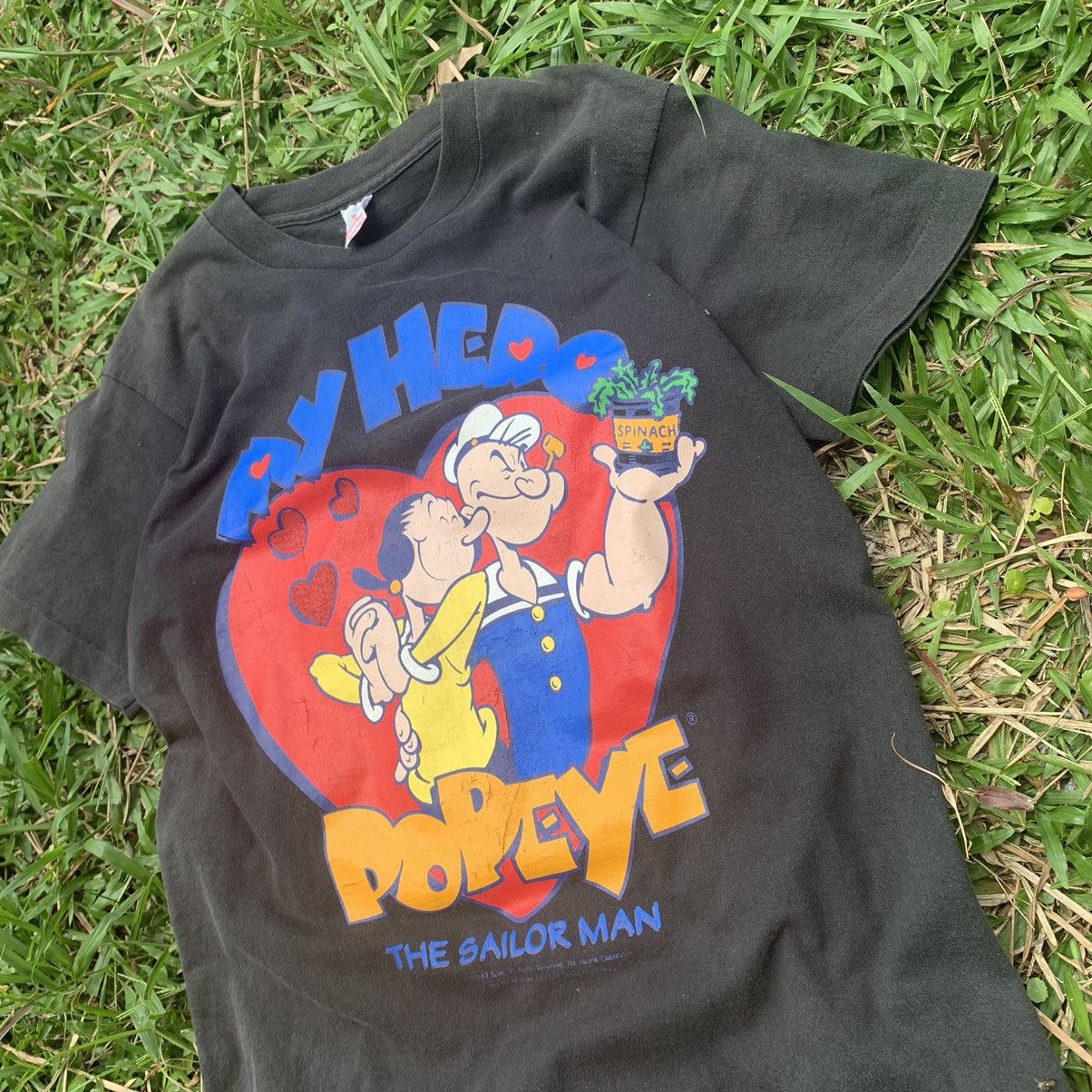Fruit Of The Loom Popeye vintage 90s black tshirt tee Size US M / EU 48-50 / 2 - 5 Thumbnail