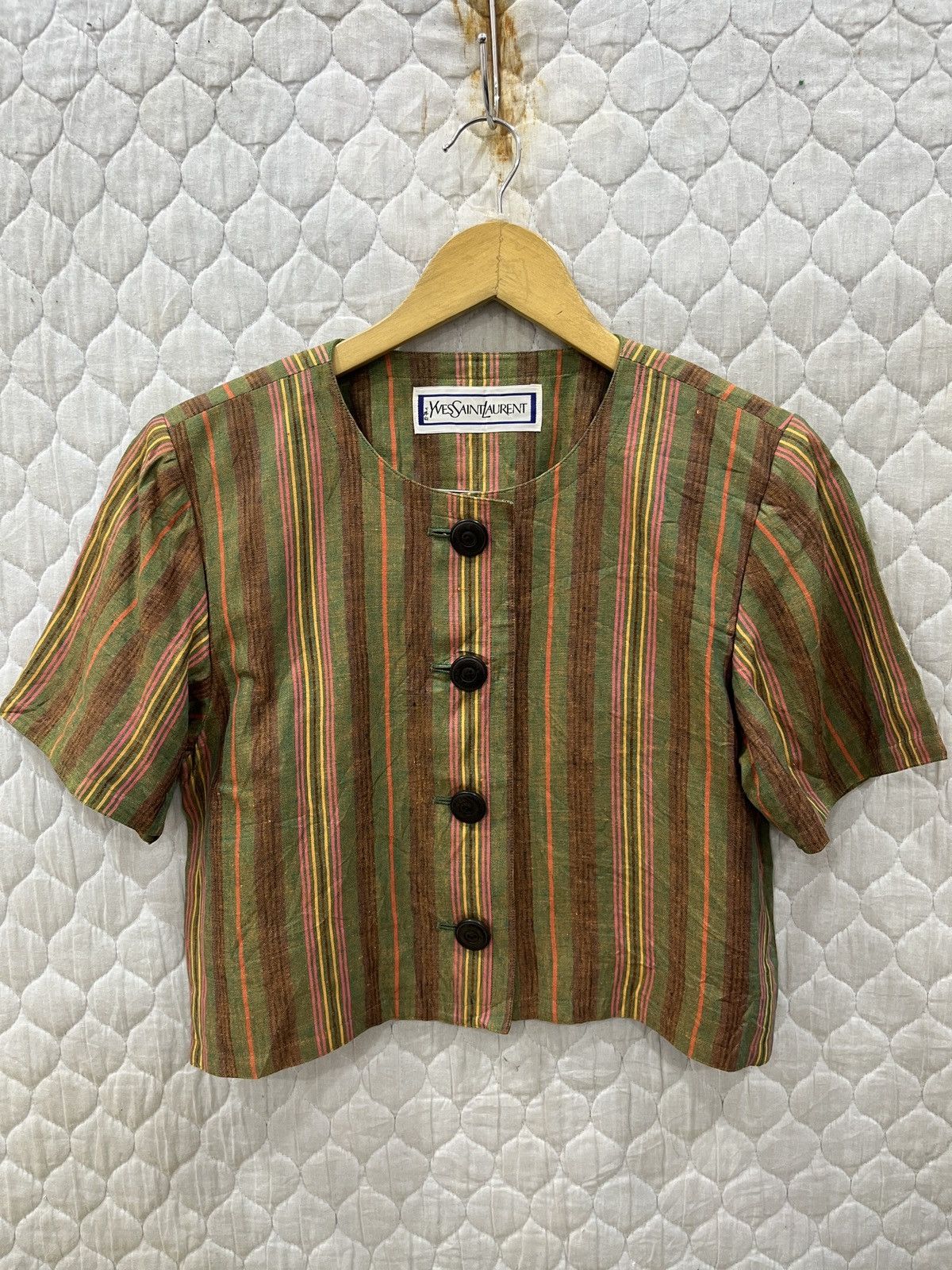 Designer × Yves Saint Laurent (Zzz). YVES SAINT LAURENT CROP TOP Size S / US 4 / IT 40 - 1 Thumbnail
