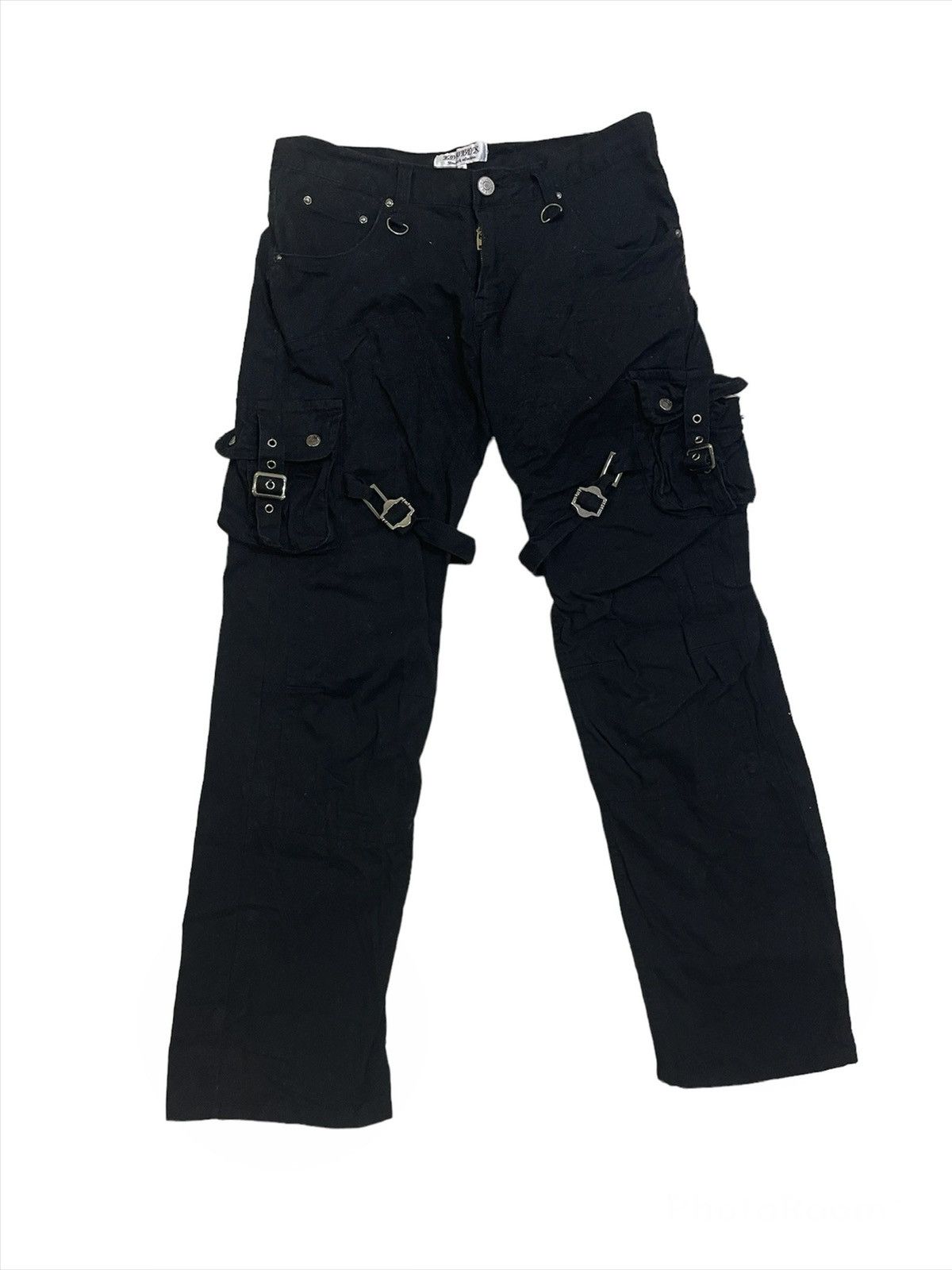 Japanese Brand ANARCHY BLACK BONDAGE LOW RISE PUNK STYLE SEDITIONARIES Size US 32 / EU 48 - 2 Thumbnail