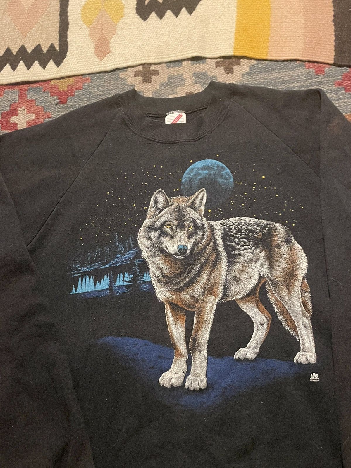 Vintage 1987 Wolf Kanye West sold Crewneck Sweatshirt XL