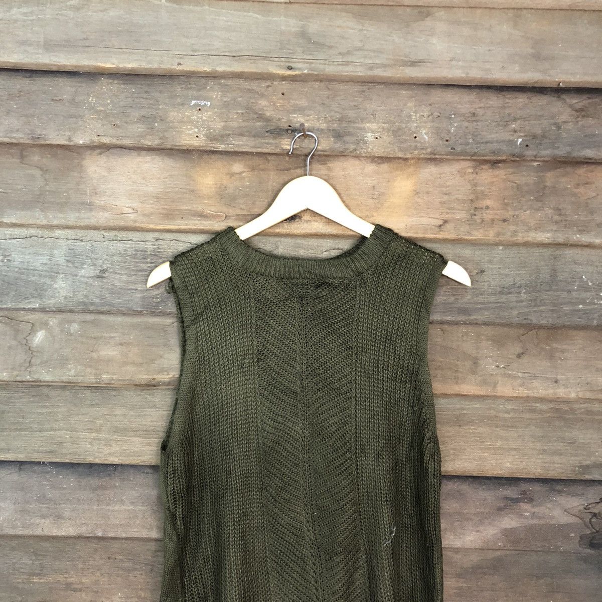 Homespun Knitwear × Japanese Brand HK WORK LONDON Vintage Shag Cable Knitwear Long Vest Sweater Size S / US 4 / IT 40 - 2 Thumbnail