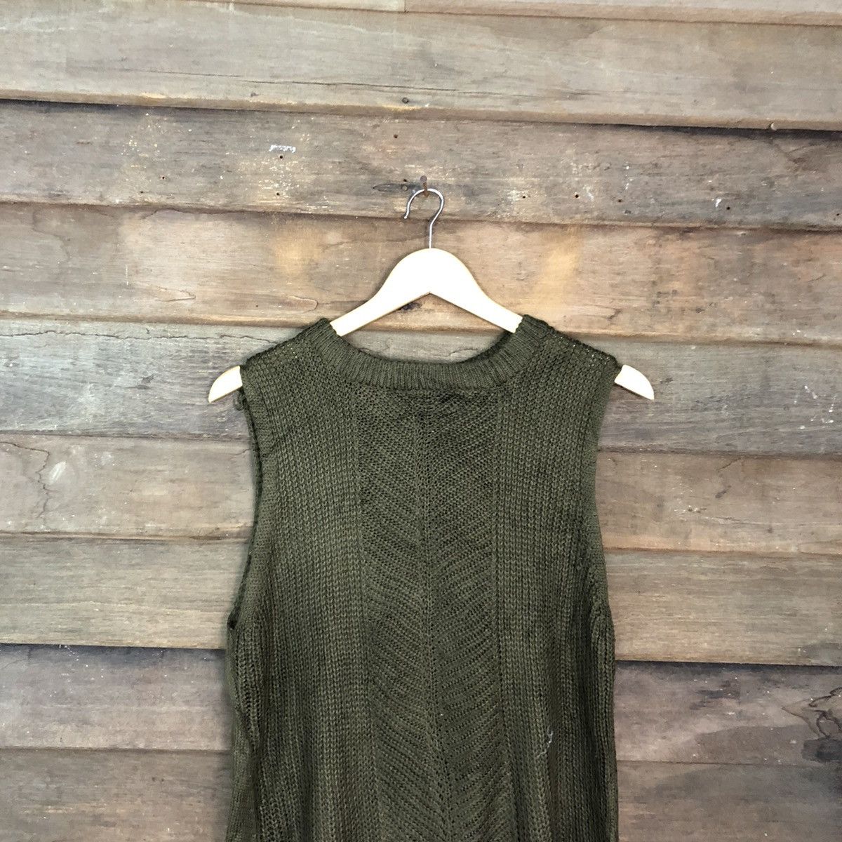 Homespun Knitwear × Japanese Brand HK WORK LONDON Vintage Shag Cable Knitwear Long Vest Sweater Size S / US 4 / IT 40 - 7 Thumbnail