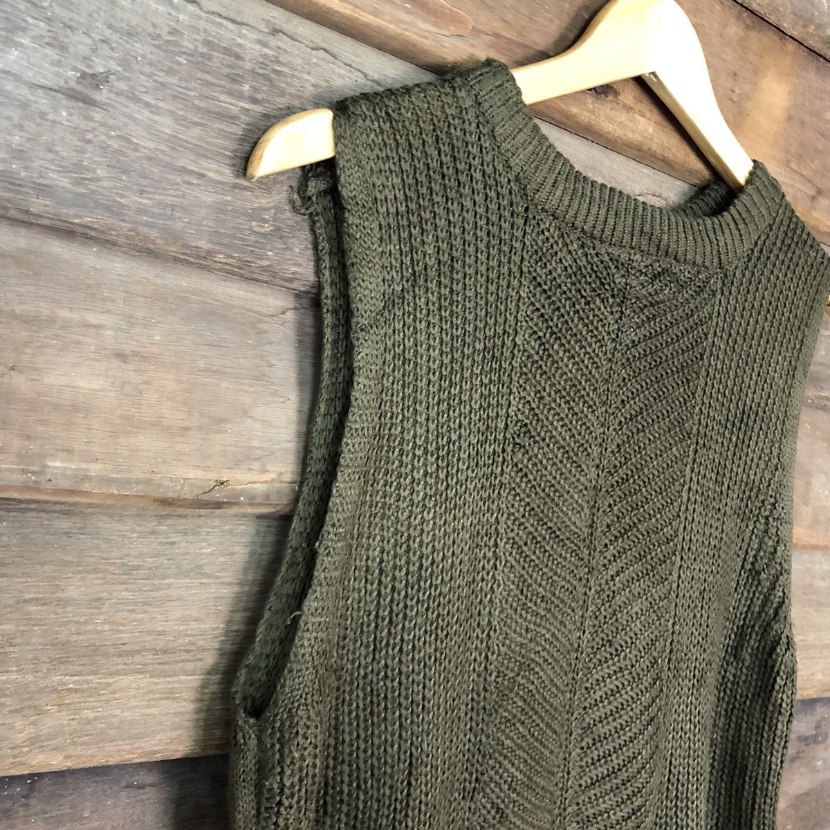 Homespun Knitwear × Japanese Brand HK WORK LONDON Vintage Shag Cable Knitwear Long Vest Sweater Size S / US 4 / IT 40 - 5 Thumbnail