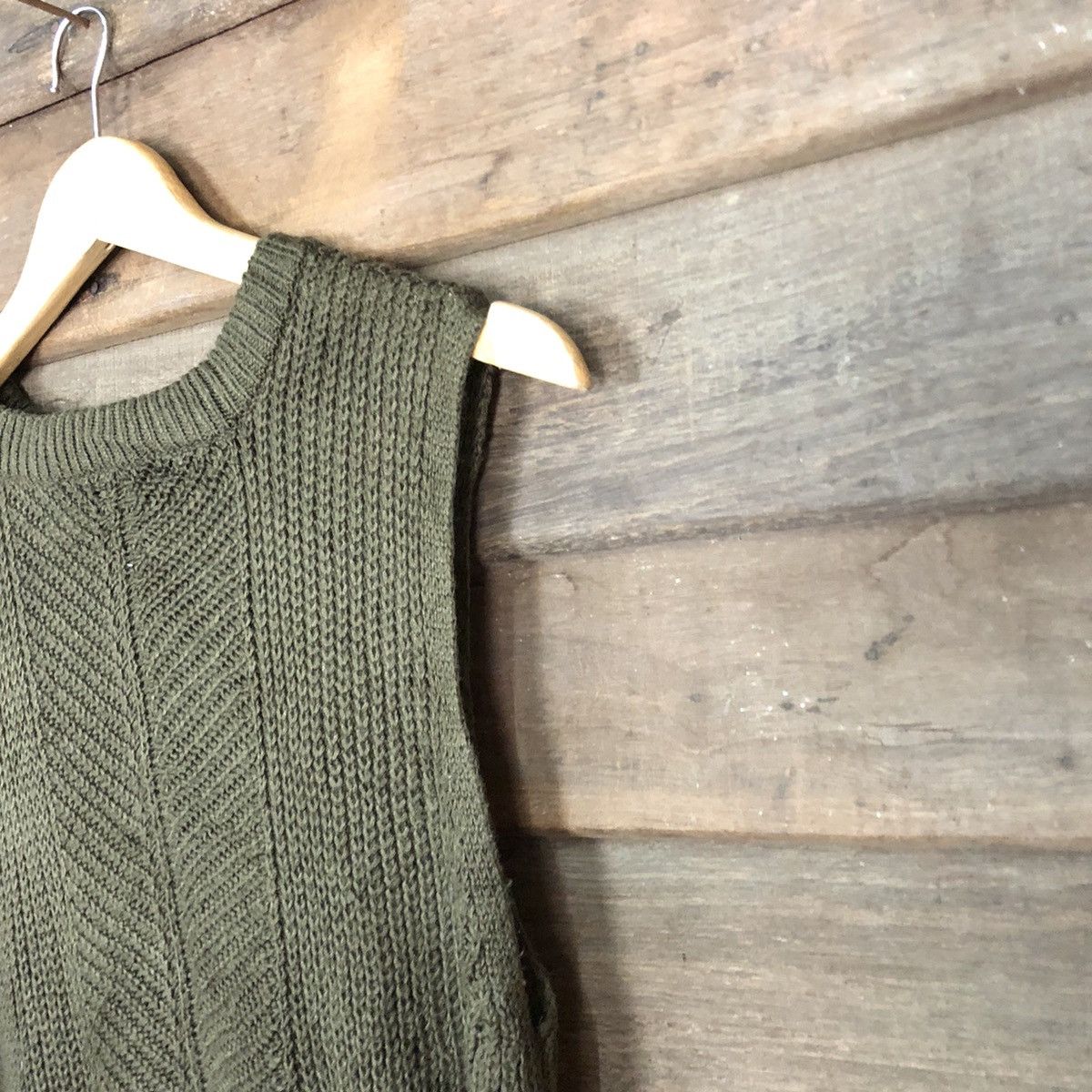 Homespun Knitwear × Japanese Brand HK WORK LONDON Vintage Shag Cable Knitwear Long Vest Sweater Size S / US 4 / IT 40 - 4 Thumbnail