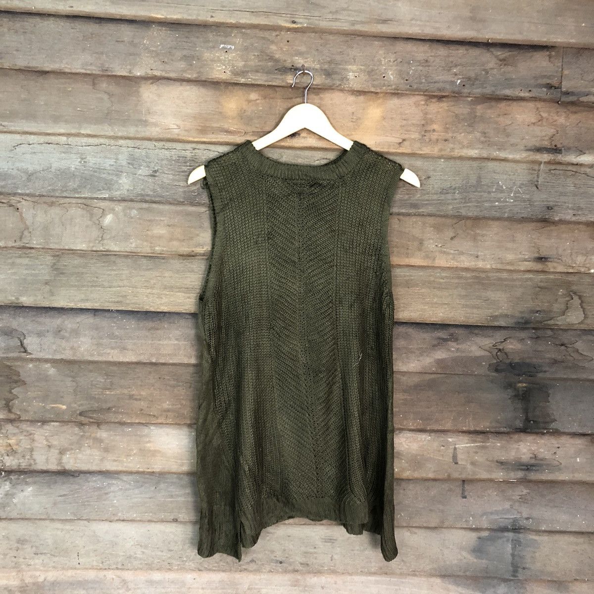 Homespun Knitwear × Japanese Brand HK WORK LONDON Vintage Shag Cable Knitwear Long Vest Sweater Size S / US 4 / IT 40 - 3 Thumbnail