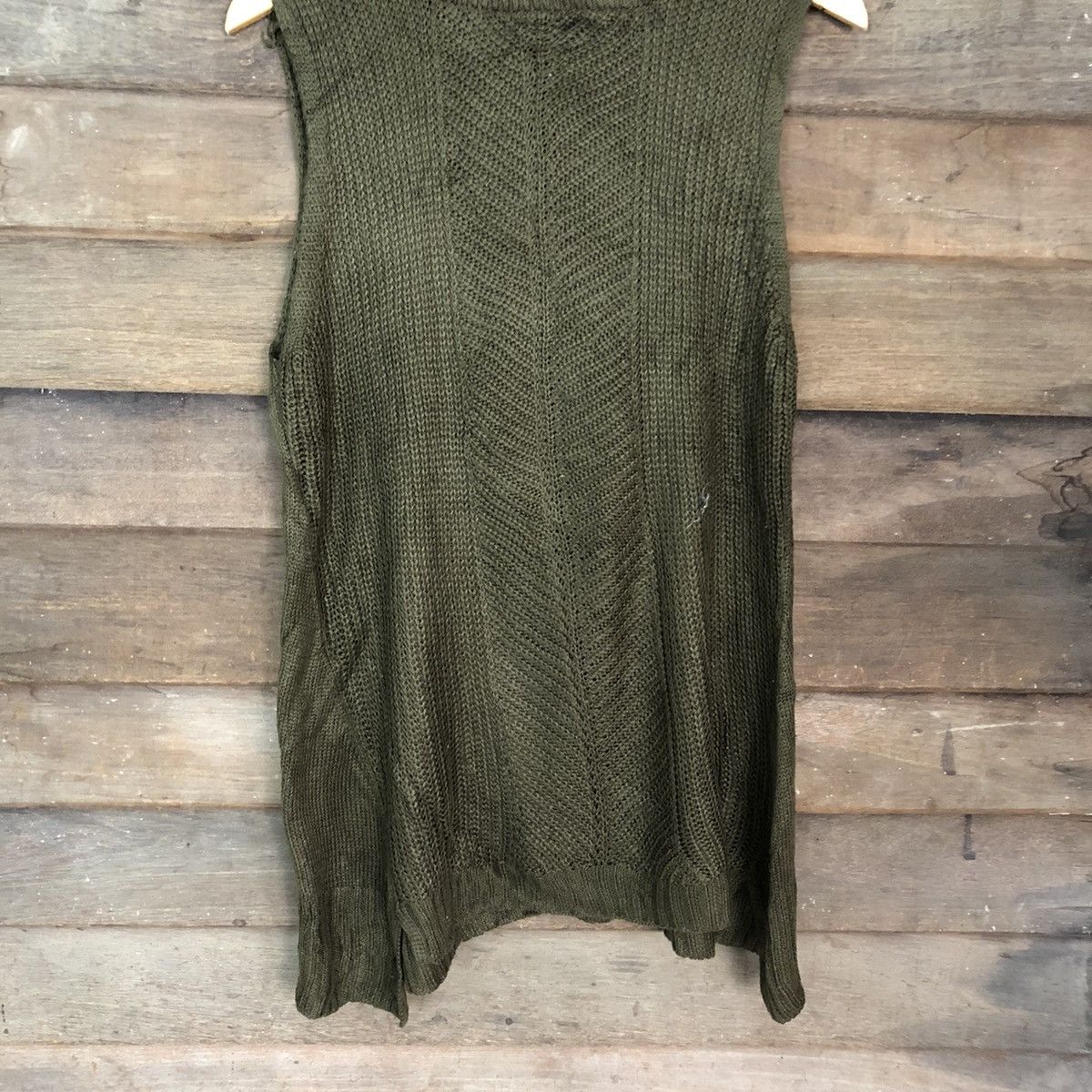 Homespun Knitwear × Japanese Brand HK WORK LONDON Vintage Shag Cable Knitwear Long Vest Sweater Size S / US 4 / IT 40 - 6 Thumbnail
