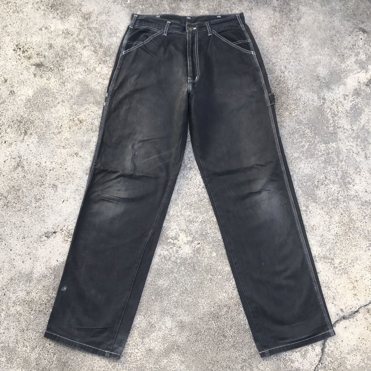 Japanese Brand Vintage Japan Big Born Trousers Faded Carpenter Pants Size US 31 - 1 Thumbnail