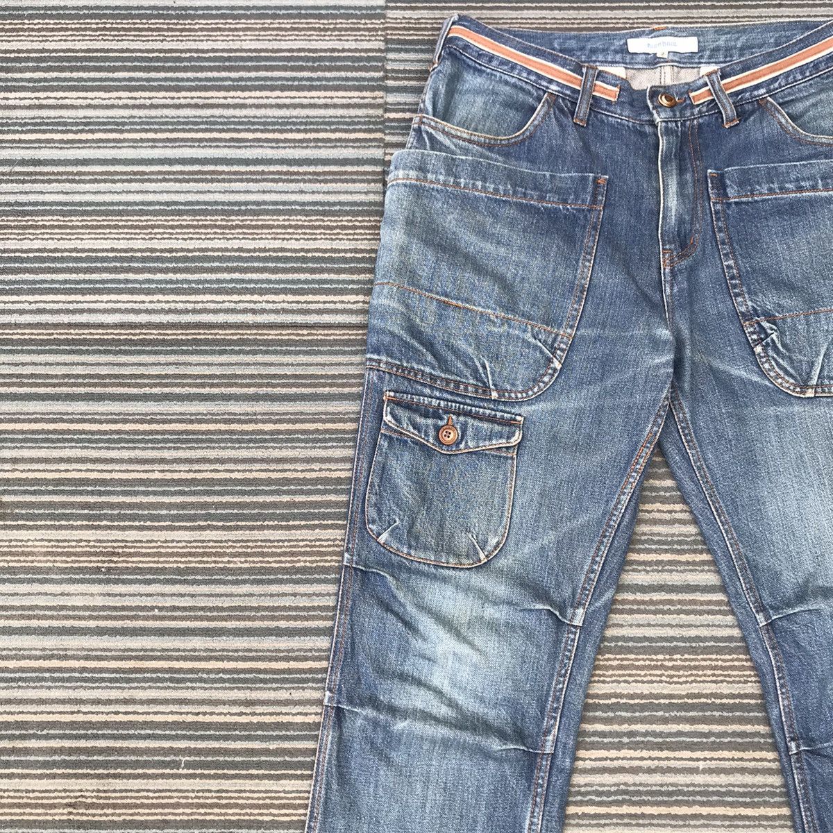 Japanese Brand Vintage Denim Big Pocket Tactical Cargo Bush Pants Jeans Size US 32 / EU 48 - 4 Thumbnail