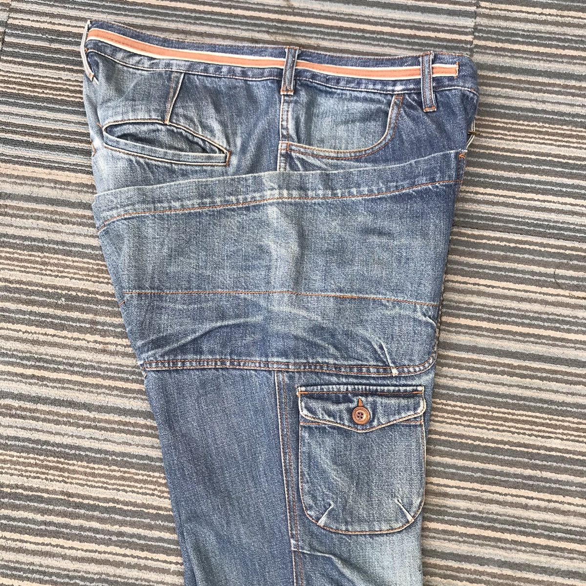 Japanese Brand Vintage Denim Big Pocket Tactical Cargo Bush Pants Jeans Size US 32 / EU 48 - 11 Thumbnail