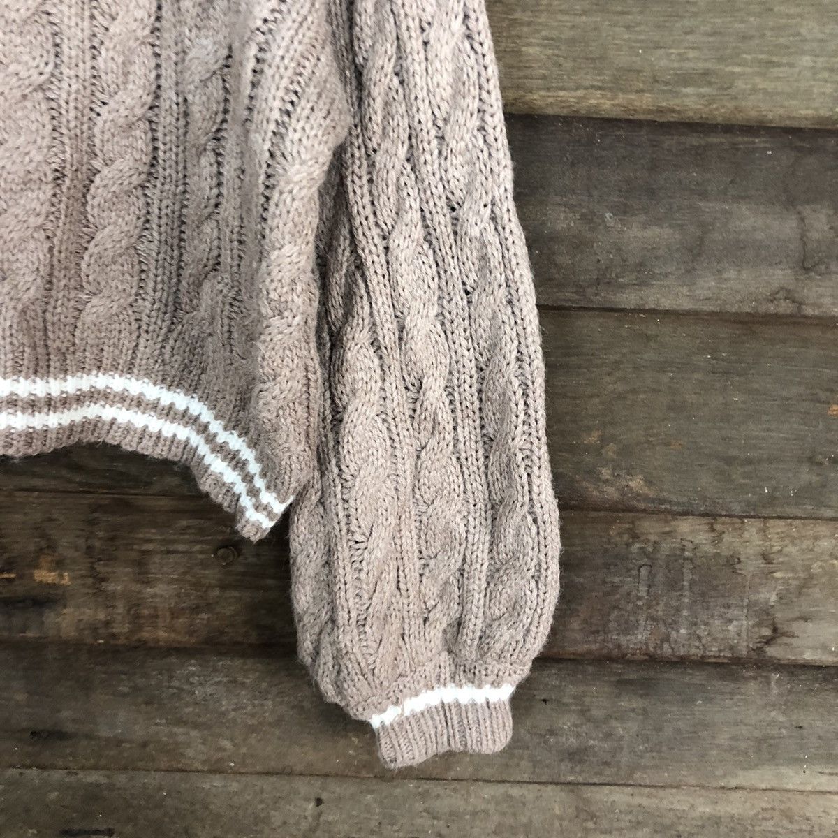 Aran Isles Knitwear × Japanese Brand OFALO Rare Cable Knitwear Shag Shaggy Baggy Pullover Sweater Size XL / US 12-14 / IT 48-50 - 5 Thumbnail