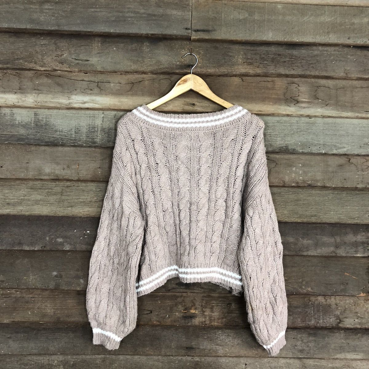 Aran Isles Knitwear × Japanese Brand OFALO Rare Cable Knitwear Shag Shaggy Baggy Pullover Sweater Size XL / US 12-14 / IT 48-50 - 2 Thumbnail