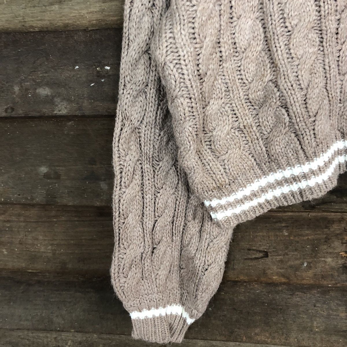Aran Isles Knitwear × Japanese Brand OFALO Rare Cable Knitwear Shag Shaggy Baggy Pullover Sweater Size XL / US 12-14 / IT 48-50 - 7 Thumbnail
