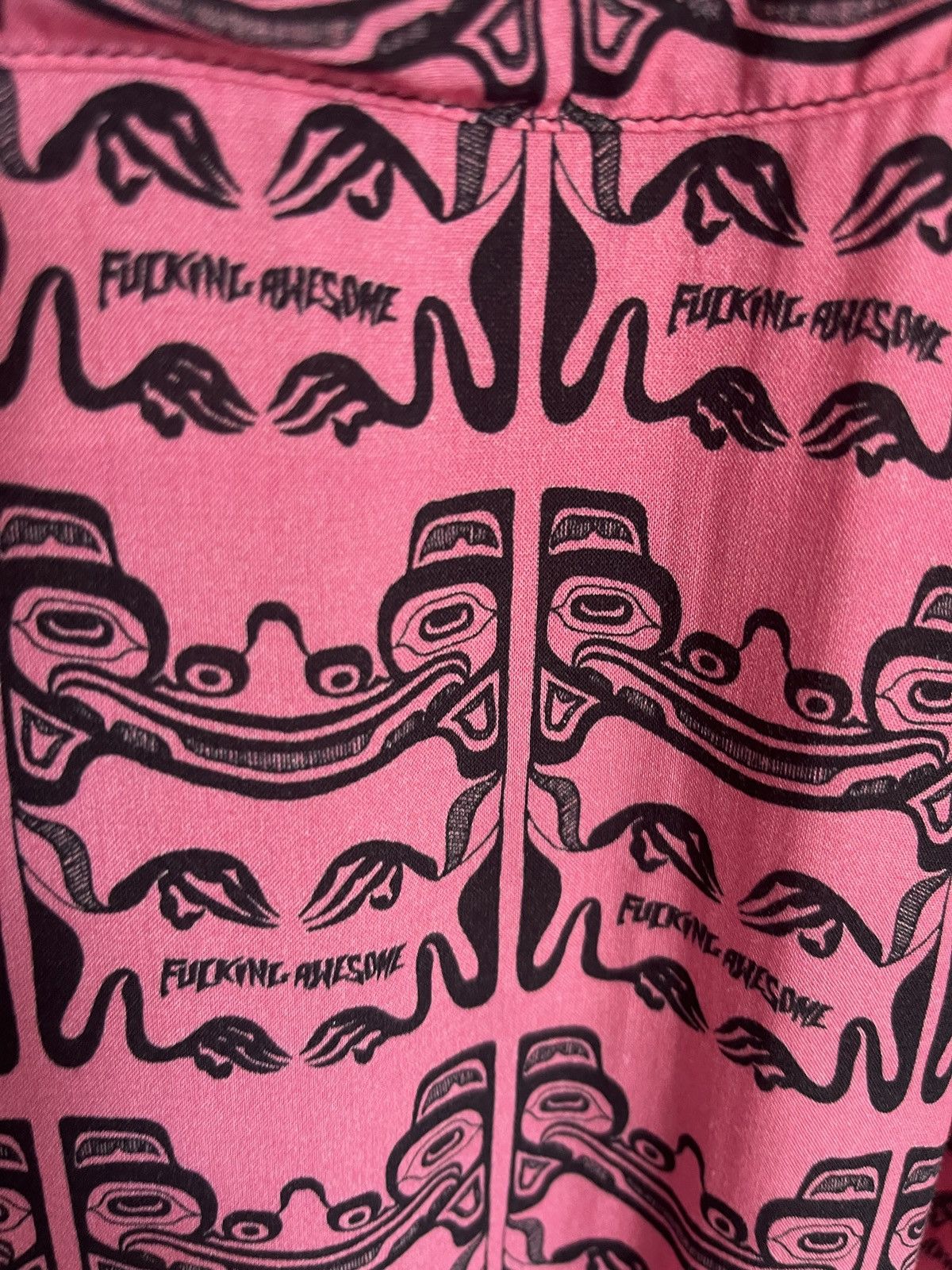 Fucking Awesome Fucking Awesome Pink Black Short Sleeve TIki Print Shirt L Size US L / EU 52-54 / 3 - 3 Thumbnail