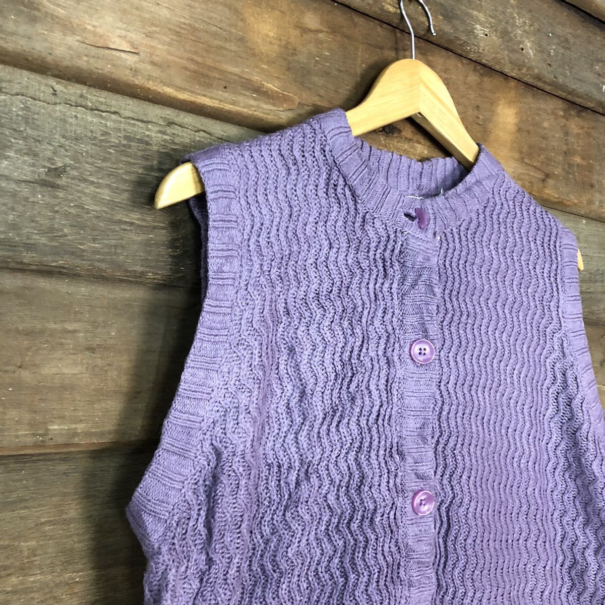 Other VEN Shag Double Pocket Mohair Button Vest Cardigan Sweater Size M / US 6-8 / IT 42-44 - 5 Thumbnail