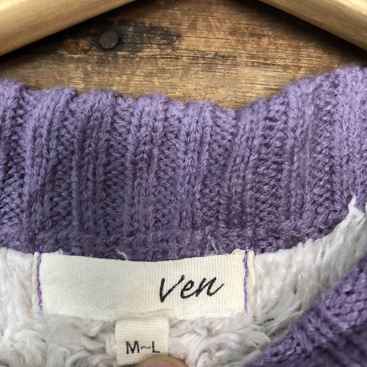 Other VEN Shag Double Pocket Mohair Button Vest Cardigan Sweater Size M / US 6-8 / IT 42-44 - 8 Thumbnail