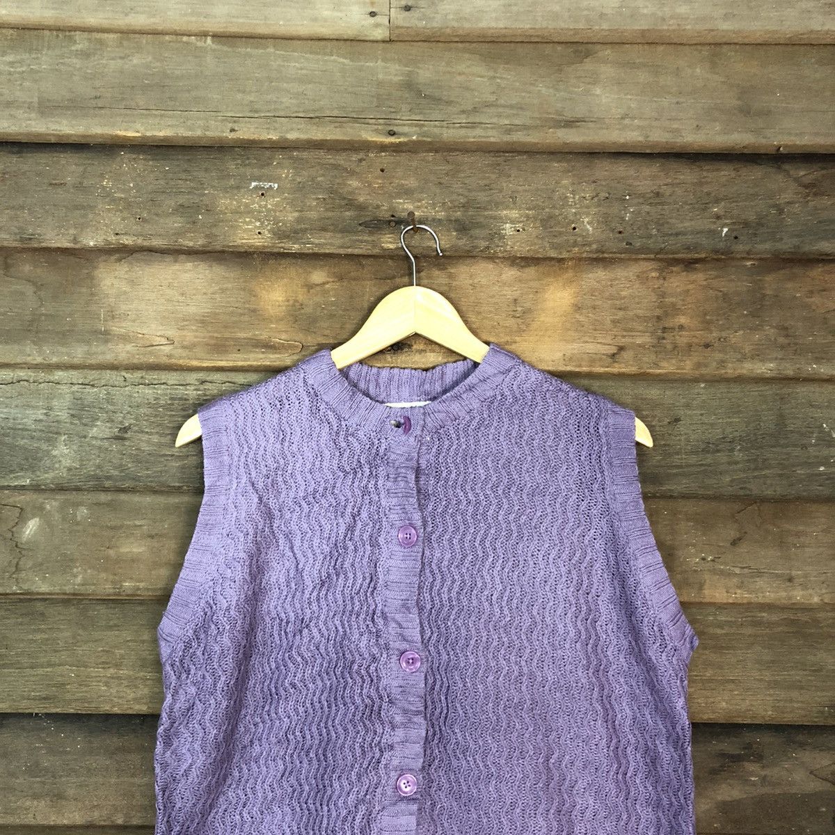 Other VEN Shag Double Pocket Mohair Button Vest Cardigan Sweater Size M / US 6-8 / IT 42-44 - 7 Thumbnail