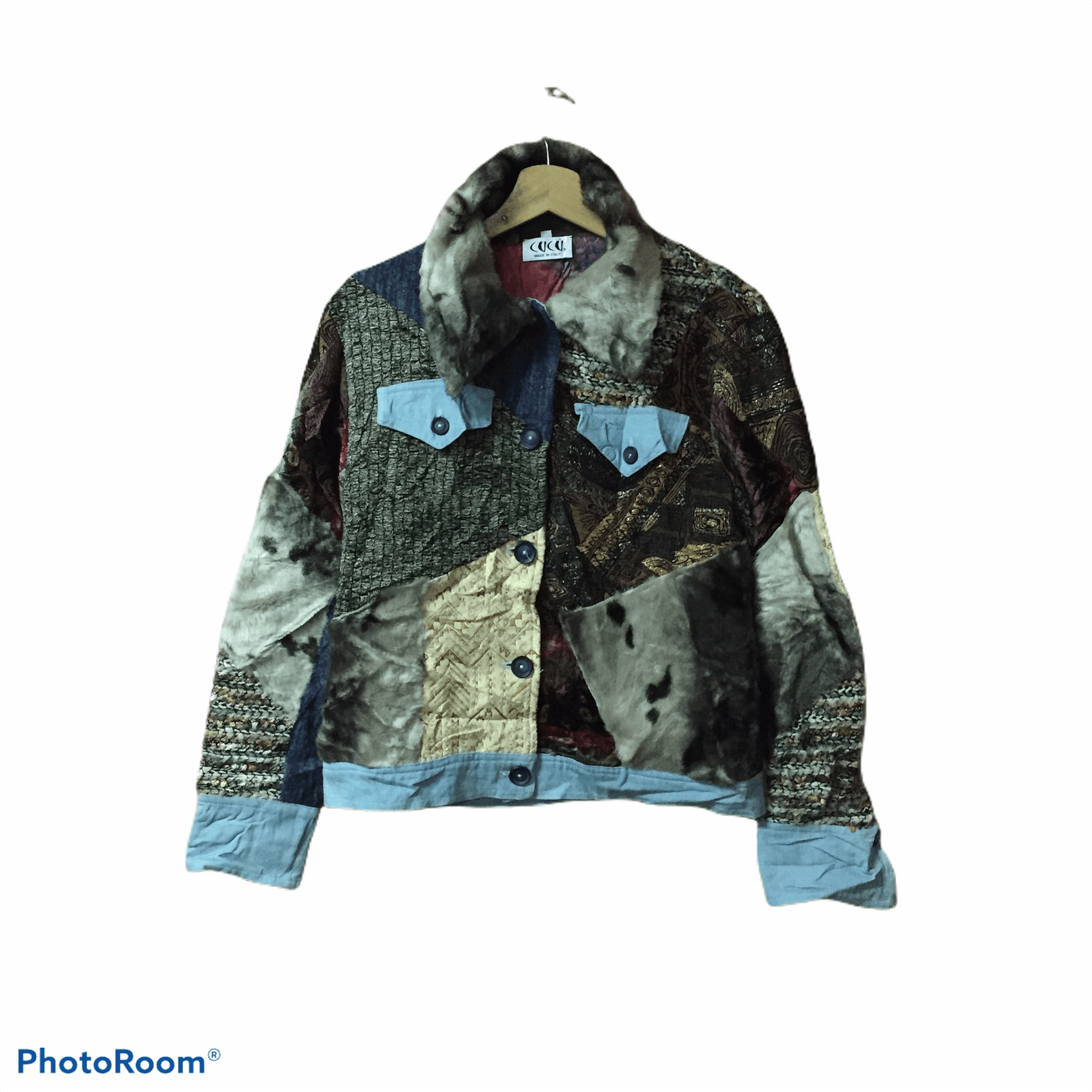 Japanese Brand × Mostly Heard Rarely Seen Vintage Patchworks Designer Made in Italy Button Up Size M / US 6-8 / IT 42-44 - 1 Thumbnail