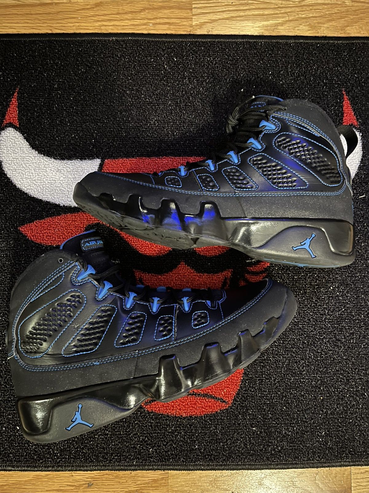 image of Jordan Nike Air Jordan 9 Black Bottom Photo Blue Size 9 302370-007B Shoes, Men's
