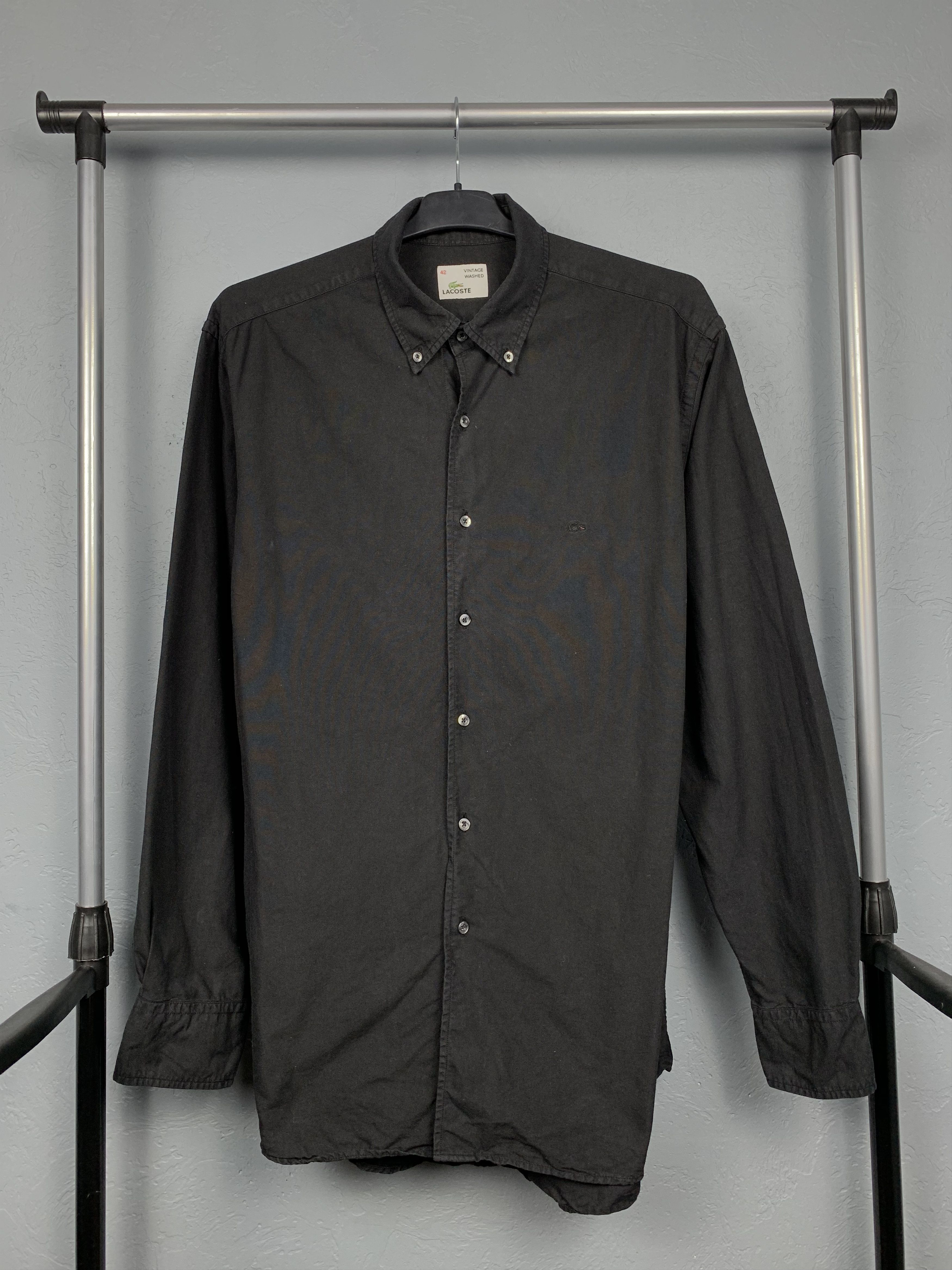 Lacoste Lacoste Vintage Washed Mens Long Sleeve Shirt Size US XL / EU 56 / 4 - 1 Thumbnail