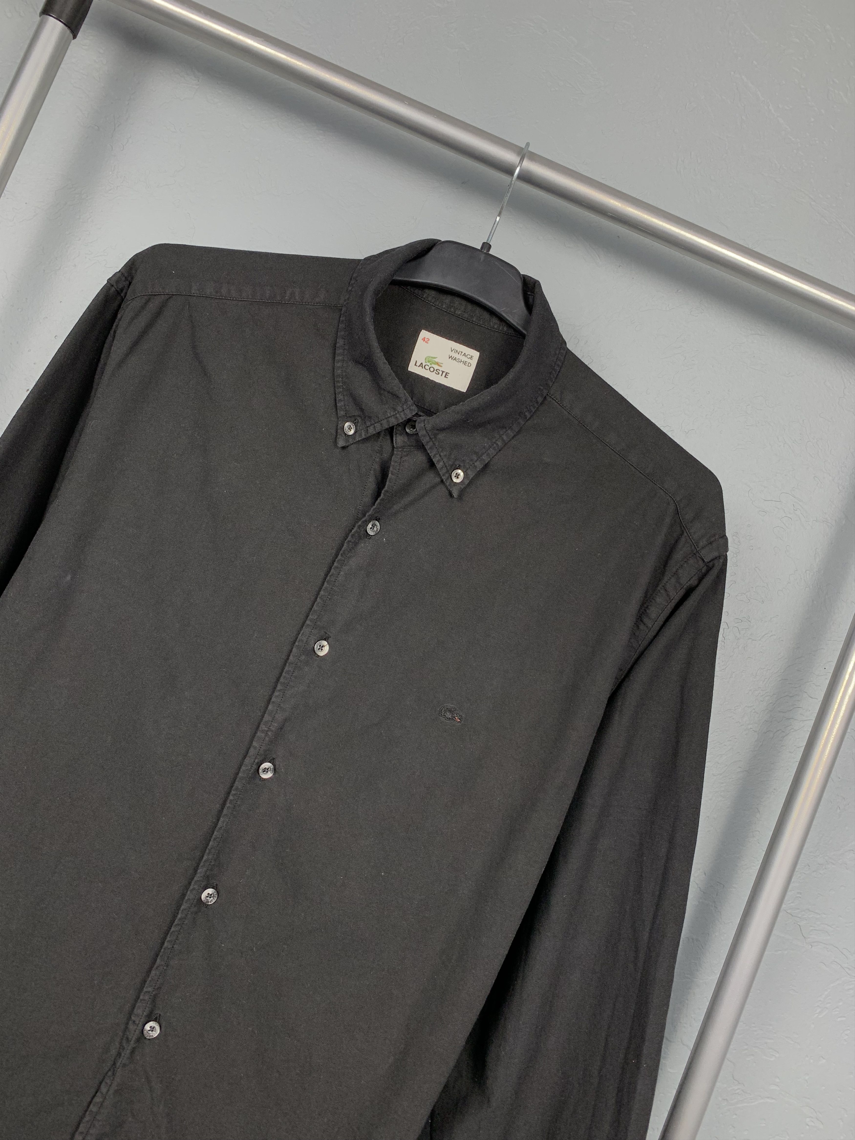 Lacoste Lacoste Vintage Washed Mens Long Sleeve Shirt Size US XL / EU 56 / 4 - 2 Thumbnail
