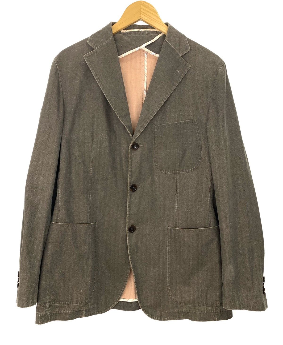 RARE ‼️ Tagliatore Denim Button Chore Distressed Jacket