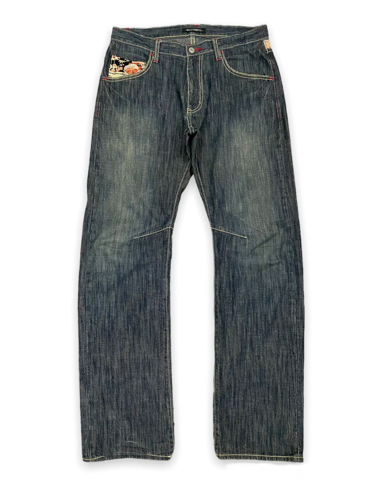 Art Comes First × Japanese Brand Wild Khakis Floral Denim Jeans Pant Size US 34 / EU 50 - 2 Thumbnail