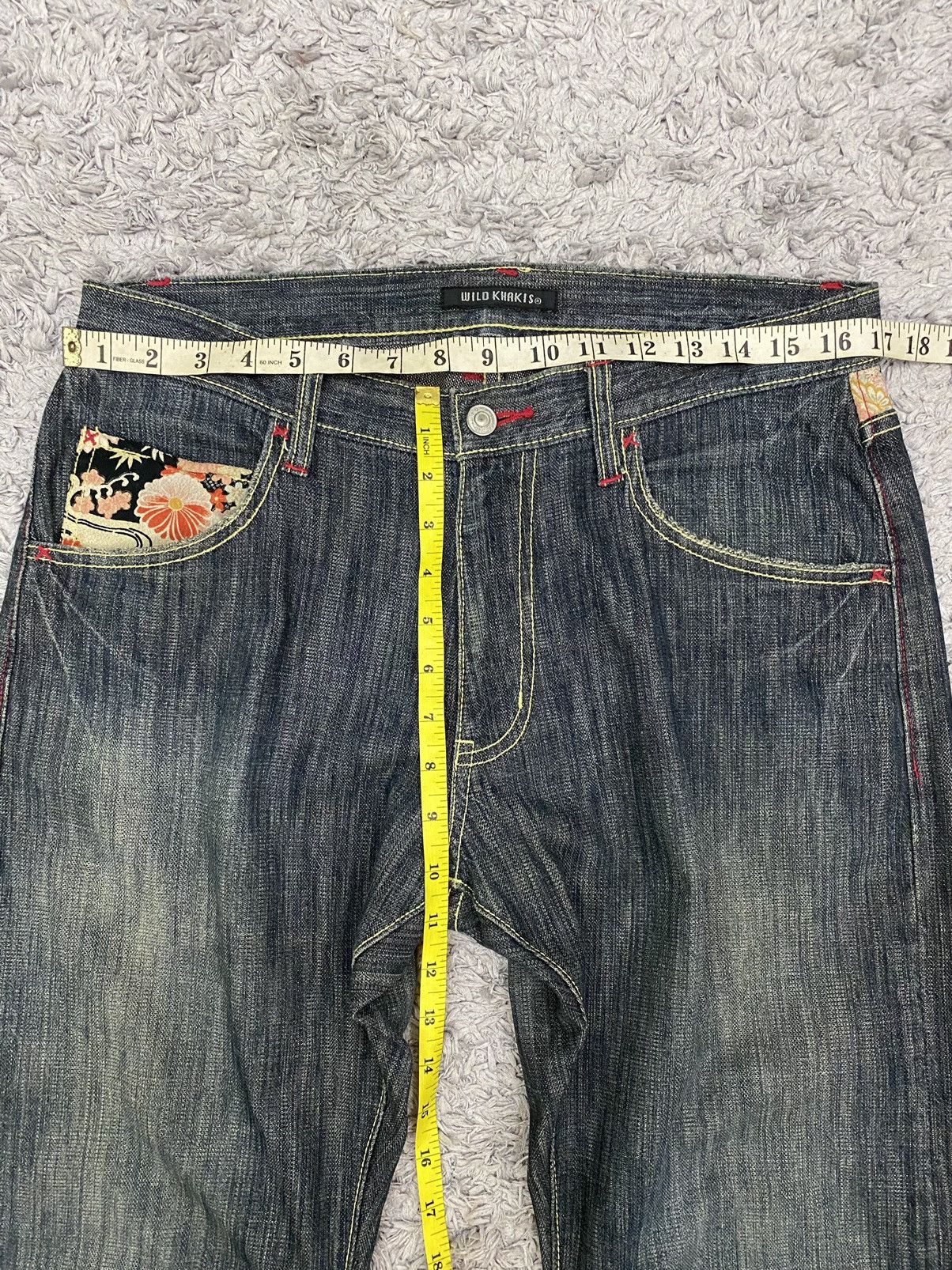 Art Comes First × Japanese Brand Wild Khakis Floral Denim Jeans Pant Size US 34 / EU 50 - 9 Thumbnail