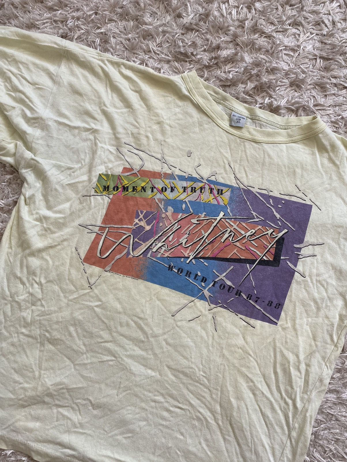 Band Tees × Vintage Vintage Whitney Houston Moment Of Truth World Tour 1987 tee Size US XL / EU 56 / 4 - 2 Thumbnail