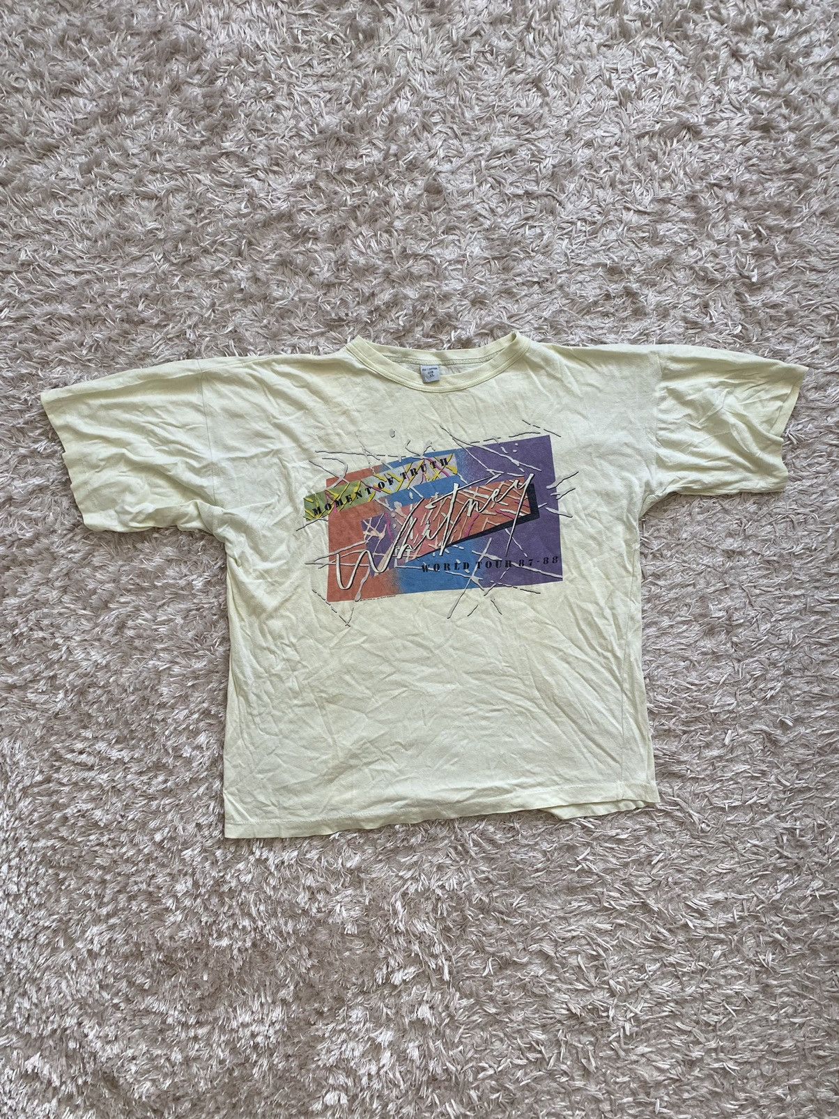 Band Tees × Vintage Vintage Whitney Houston Moment Of Truth World Tour 1987 tee Size US XL / EU 56 / 4 - 1 Thumbnail