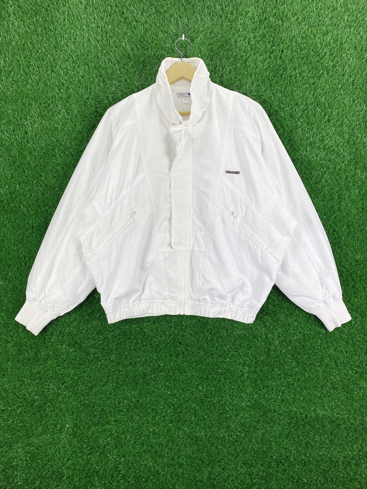 image of Vintage Y2K Yamaha Windbreaker Jacket White, Men's (Size Large)