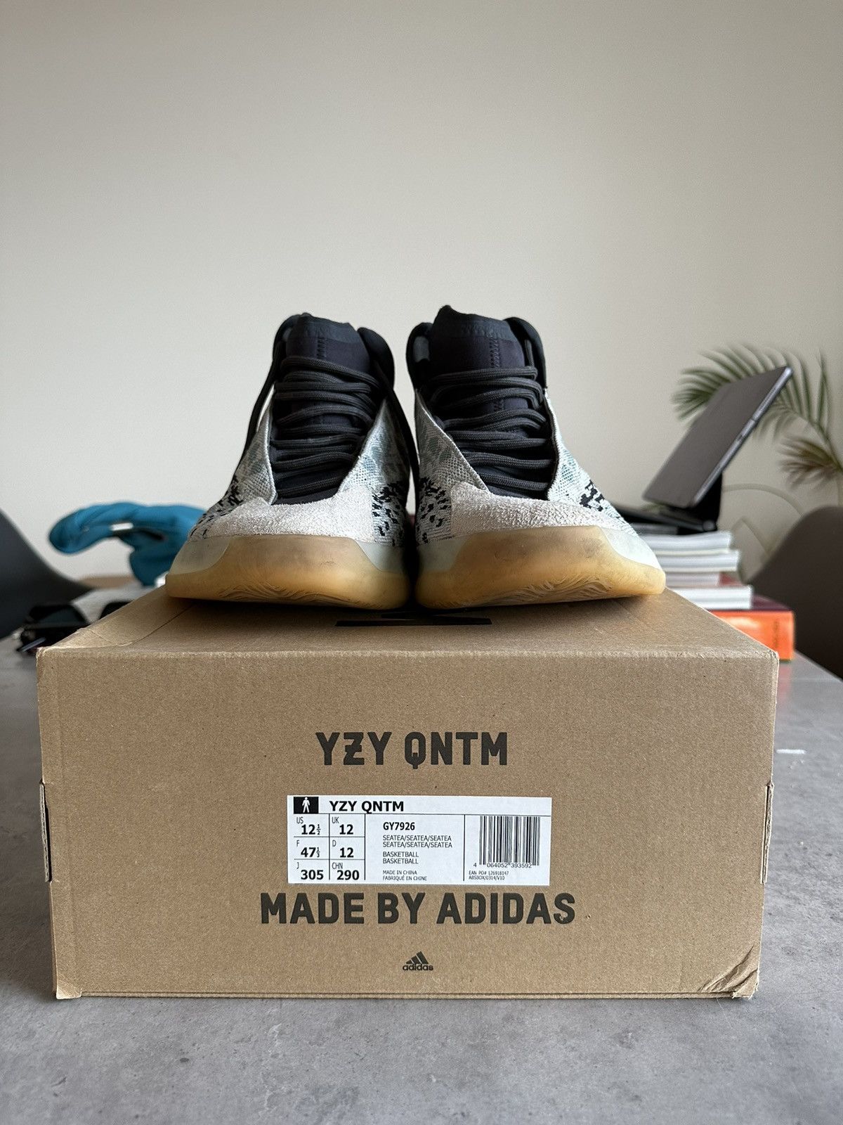 adidas gazelle silver green womens Adidas Mens Yeezy QNTM Sea Teal Shoes – Extra Butter