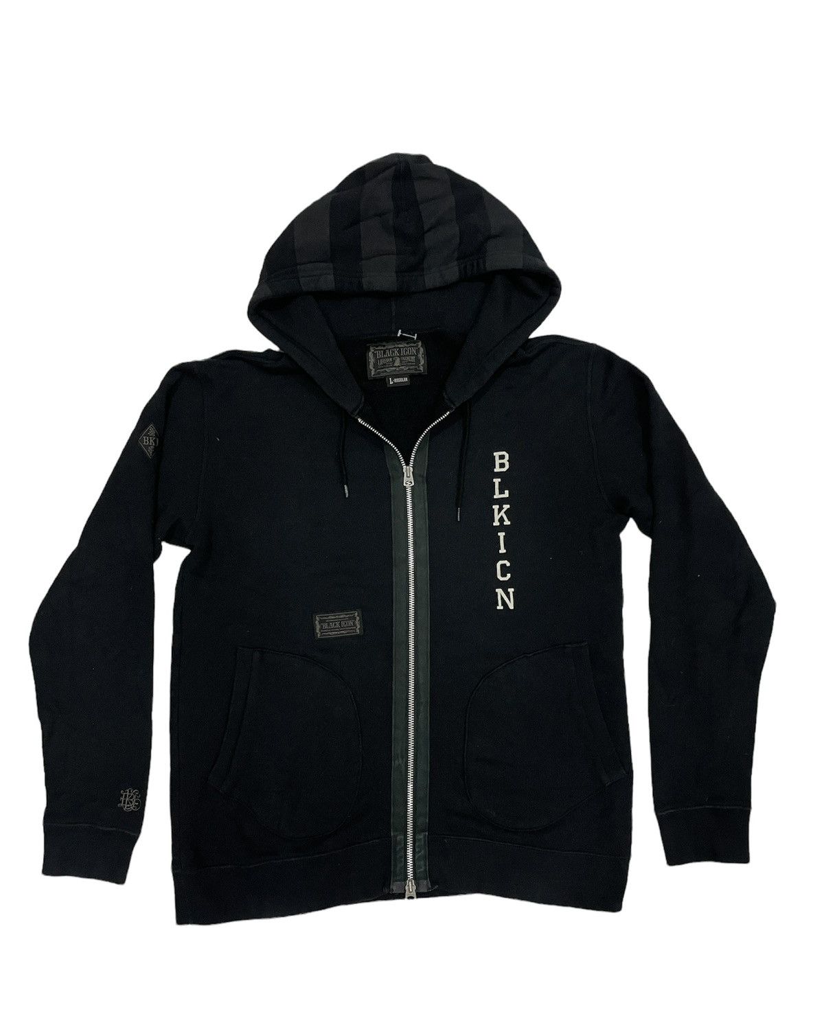 Neighborhood Neighborhood NBHD Japan Black Icon Waldes Zip Faded Hooded Size US L / EU 52-54 / 3 - 3 Thumbnail