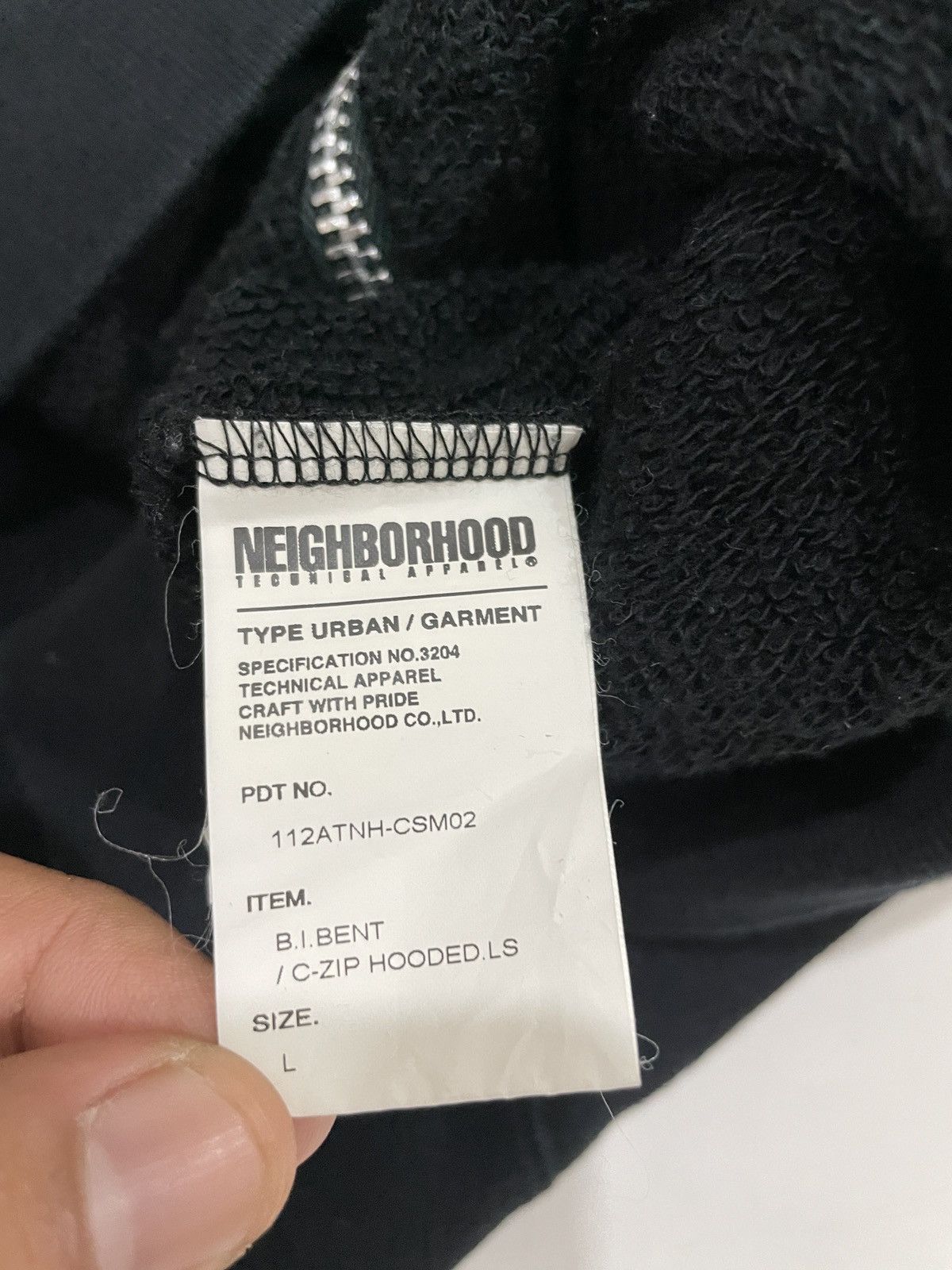 Neighborhood Neighborhood NBHD Japan Black Icon Waldes Zip Faded Hooded Size US L / EU 52-54 / 3 - 9 Thumbnail