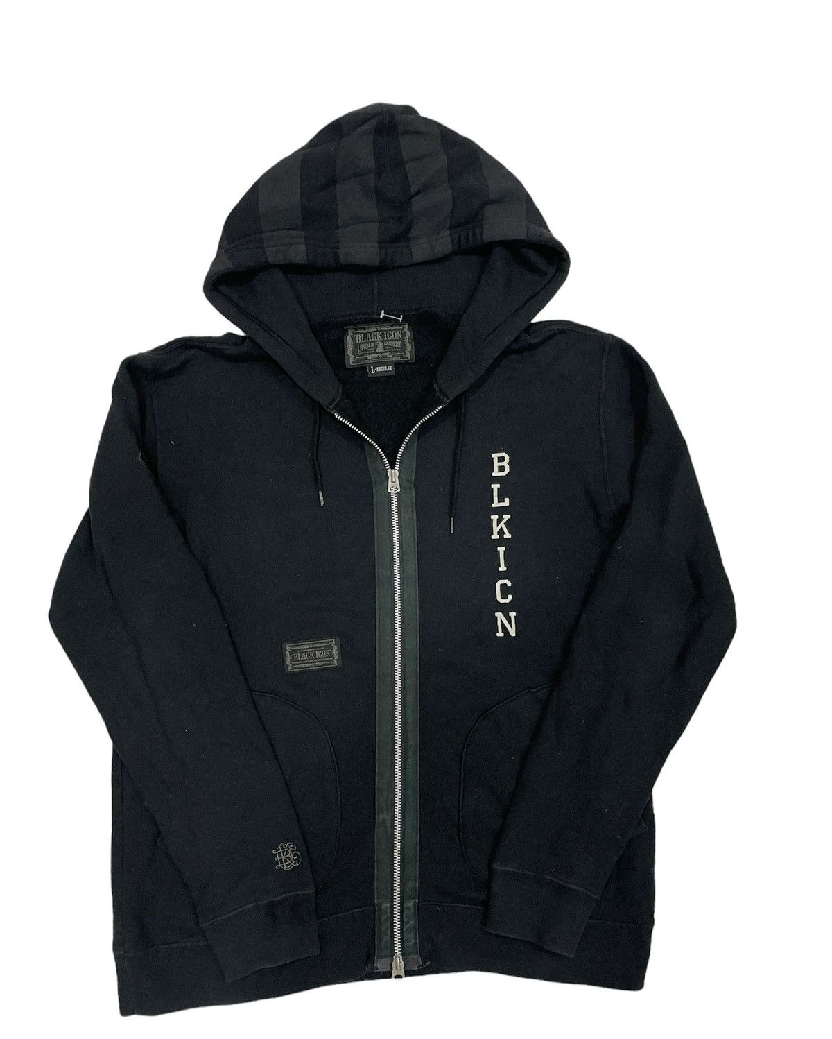 Neighborhood Neighborhood NBHD Japan Black Icon Waldes Zip Faded Hooded Size US L / EU 52-54 / 3 - 1 Thumbnail