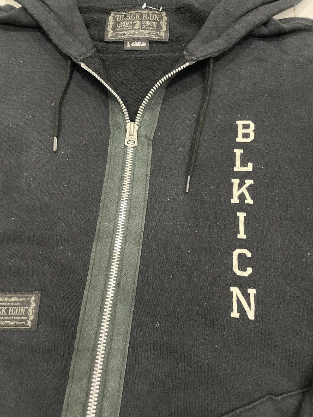 Neighborhood Neighborhood NBHD Japan Black Icon Waldes Zip Faded Hooded Size US L / EU 52-54 / 3 - 7 Thumbnail